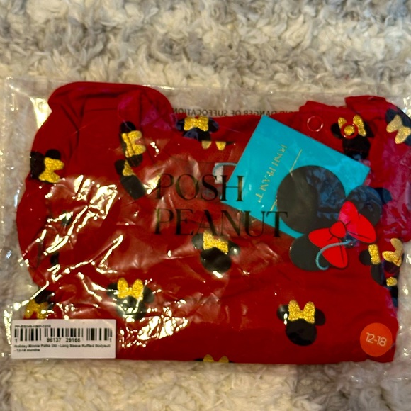 Posh peanut holiday minnie polka dot bodysuit - Picture 2 of 2